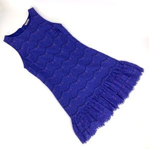 Darling Cobalt Blue Lace Isabella Sleeveless Sheath Dress, Large